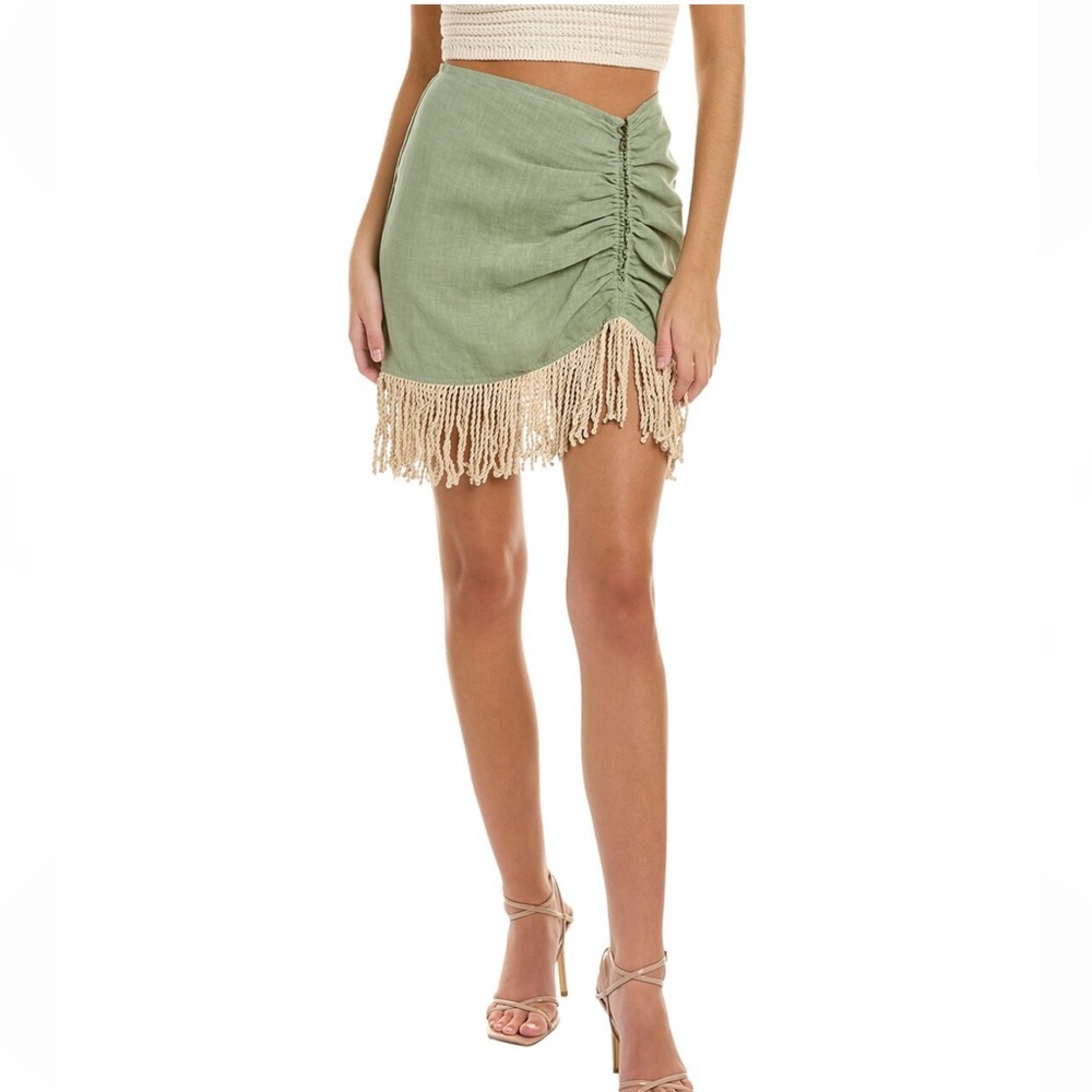 NWT Just BEE Queen Valencia Mini Skirt in Eucalyptus. Women’s Large